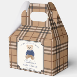 Bearly wait brown plaid baby shower favors custom フェイバーボックス