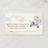 Bearly Wait Diaper Raffle, Watercolor Bear Flying  エンクロージャーカード (正面)