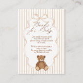 Bearly Wait Elegant Baby Shower book request エンクロージャーカード (正面)