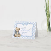 Bearly Wait Elegant Bear Baby Shower サンキューカード (正面)