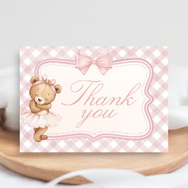 Bearly Wait Elegant Bear Baby Shower サンキューカード