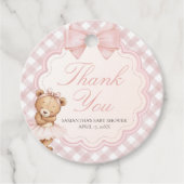 Bearly Wait Elegant Bear Baby Shower フェイバータグ (正面)