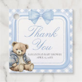 Bearly Wait Elegant Bear Baby Shower フェイバータグ (正面)
