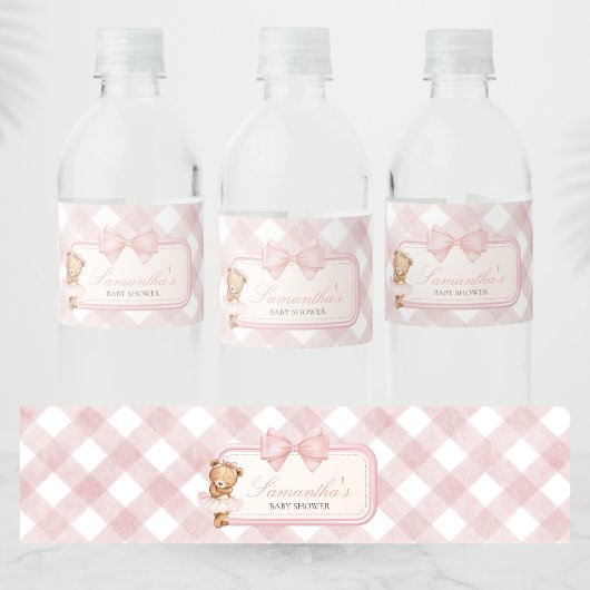 Bearly Wait Elegant Bear Baby Shower ペットボトルラベル