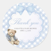 Bearly Wait Elegant Bear Baby Shower ラウンドシール (正面)