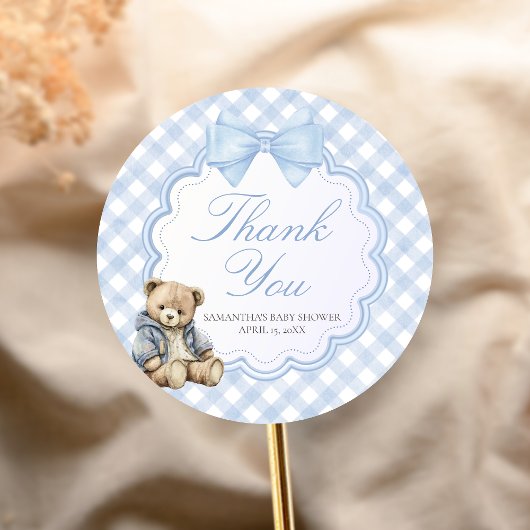 Bearly Wait Elegant Bear Baby Shower ラウンドシール