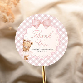 Bearly Wait Elegant Bear Baby Shower ラウンドシール