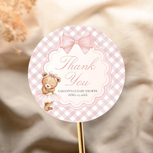 Bearly Wait Elegant Bear Baby Shower ラウンドシール
