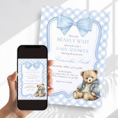 Bearly Wait Elegant Bear Baby Shower 招待状