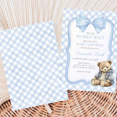 Bearly Wait Elegant Bear Baby Shower 招待状