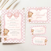Bearly Wait Elegant Bear Baby Shower 招待状