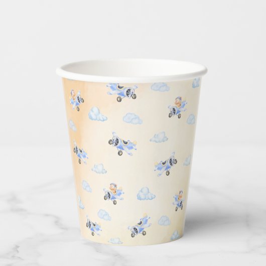 Bearly Wait Flying Bear & Cloud Baby Shower 紙コップ (正面)