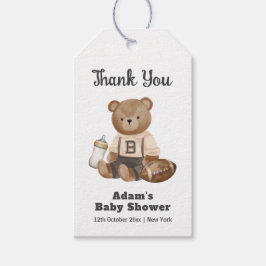 Bearly Wait Football Sport Boy Baby Shower ギフトタグ