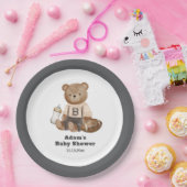Bearly Wait Football Sport Boy Baby Shower  ペーパープレート (パーティー)
