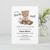 Bearly Wait Football Sport Boy Baby Shower  招待状 (スタンド正面)