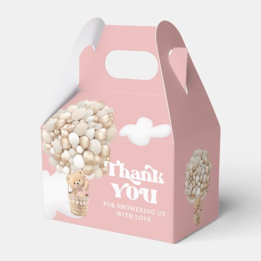 Bearly Wait Girl Bearバルーンベビーシャワー フェイバーボックス (正面サイド)