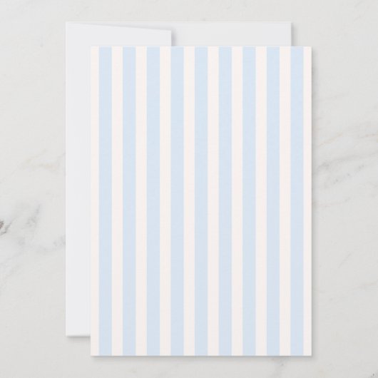 Bearly Wait Hand Drawn Blue Stripes Baby Shower 招待状 (裏面)
