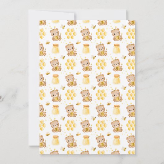 Bearly Wait Honey Bear Swing Baby Shower 招待状 (裏面)