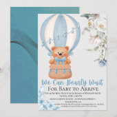 Bearly Wait Hot Air Ballon Baby Shower Invitation シーズンカード (正面/裏面)
