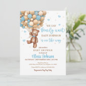 Bearly Wait Hot Air Balloon Baby Shower (男の子) 招待状 (スタンド正面)