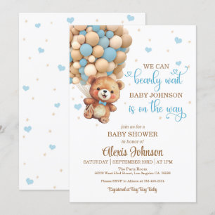 Bearly Wait Hot Air Balloon Baby Shower (男の子) 招待状