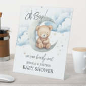 Bearly Wait Moon and Star Baby Showerウェルカムサイン 台座サイン (インサイチュ)