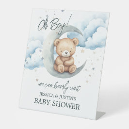 Bearly Wait Moon and Star Baby Showerウェルカムサイン 台座サイン