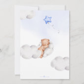 Bearly Wait Moon & Star Teddy Bear Boy Baby Shower 招待状 (裏面)