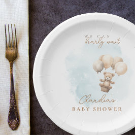 Bearly Wait Neutral Baby Shower ペーパープレート