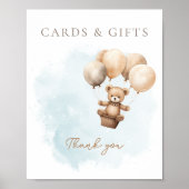 Bearly Wait Neutral Baby Shower Tabletop Sign ポスター (正面)