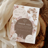 Bearly Wait Neutral Boho Teddy Bear Thank You サンキューカード