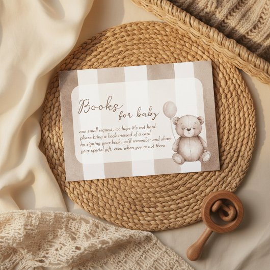 Bearly Wait Neutral Teddy Baby Shower エンクロージャーカード