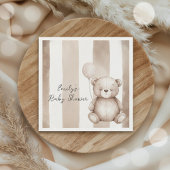 Bearly Wait Neutral Teddy Baby Shower スタンダードカクテルナプキン
