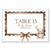 Bearly Wait Neutral Teddy Baby Shower テーブルナンバー (正面)