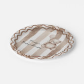 Bearly Wait Neutral Teddy Baby Shower ペーパープレート (アングル)