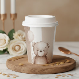 Bearly Wait Neutral Teddy Baby Shower 紙コップ