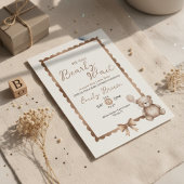 Bearly Wait Neutral Teddy Baby Shower Invitation 招待状