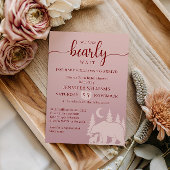 Bearly Wait Pink Forest Baby Shower 招待状