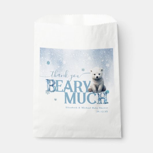 Bearly Wait Polar Bear Winter Modern フェイバーバッグ (正面)