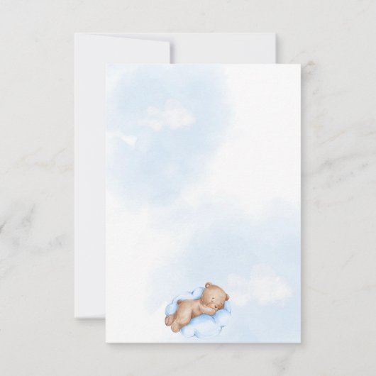 Bearly Wait Sky Baby Shower Book Request Card 招待状 (裏面)
