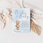 Bearly Wait Sky Baby Shower Book Request Card 招待状