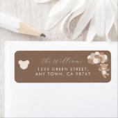 Bearly Wait Taupe Teddy Bear Minimalist ラベル (インサイチュ)