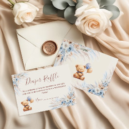 Bearly Wait Teddy Bear Baby Shower Diaper Raffle エンクロージャーカード