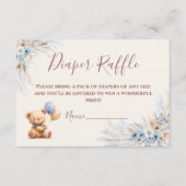 Bearly Wait Teddy Bear Baby Shower Diaper Raffle エンクロージャーカード (正面)