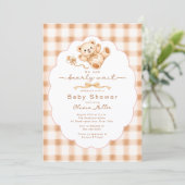 Bearly Wait Teddy Bear Baby Shower Invite 招待状 (スタンド正面)
