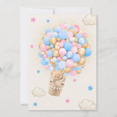 Bearly Wait Teddy Bear Balloons Gender Reveal 招待状 (裏面)