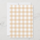 Bearly Wait Teddy Bear Beige Gingham Baby Shower 招待状 (裏面)