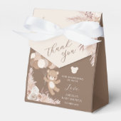 Bearly Wait Teddy Bear Neutral Thank You Boho フェイバーボックス (正面サイド)