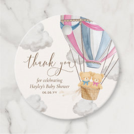 Bearly Wait Teddy Bear Thank You Twins Baby Shower フェイバータグ