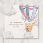 Bearly Wait Teddy Bear Thank You Twins Baby Shower フェイバータグ (裏面)